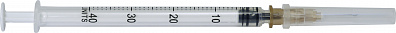 Шприц SFM инсулиновый 1 мл, U-40, 3-х комп. стерильный со съемной иглой 0,45х12 26G  {{en:SFM syringe, insulin, 1ml, 26G x 0,45х12, 100 i.U.}}