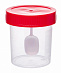 Контейнер полимерный с ложкой для биоматериала, 60 мл, стерильный{{en:Biological material plastic sample cup, 60 ml, sterile, with spoon}}