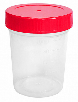 Контейнер для биоматериала 100 мл, стерильный{{en:Biological material plastic sample cup, 100 ml, sterile}}