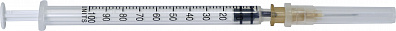 Шприц SFM инсулиновый 1 мл, U-100, 3-х комп. стерильный со съемной иглой 0,45х12 26G  {{en:SFM syringe, insulin, 1ml, 26G x 0,45х12, 100 i.U.}}